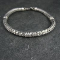Vintage Sterling Woven Bracelet 7.25 Inches