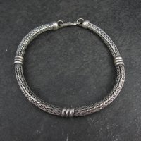 Vintage Sterling Woven Bracelet 7.25 Inches