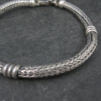 Vintage Sterling Woven Bracelet 7.25 Inches