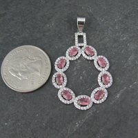 Estate Sterling Pink Cubic Zirconia Pendant