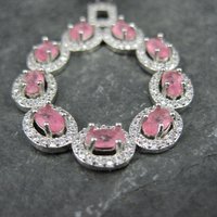 Estate Sterling Pink Cubic Zirconia Pendant