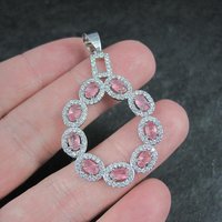 Estate Sterling Pink Cubic Zirconia Pendant