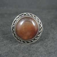 Large Vintage Rutilated Quartz Ring Sterling Size 8