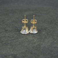 Vintage 7mm Cz Stud Earrings 14K Gold Filled New Old Stock