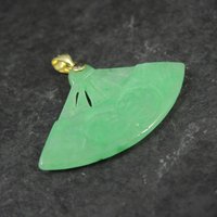 Vermeil Jadeite Fan Pendant Estate