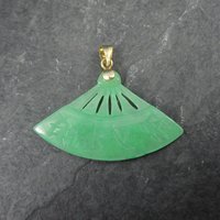 Vermeil Jadeite Fan Pendant Estate