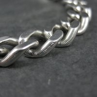 Silver Tone Figaro Bracelet Vintage Monet 7.5 Inches