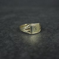 Victorian Baby Ring 10K Yellow Gold Size 1 Antique Ostby and Barton Initial J