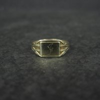 Victorian Baby Ring 10K Yellow Gold Size 1 Antique Ostby and Barton Initial J