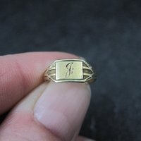 Victorian Baby Ring 10K Yellow Gold Size 1 Antique Ostby and Barton Initial J