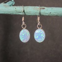 Southwestern Sterling Opal Earrings
