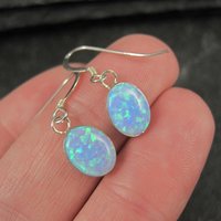 Southwestern Sterling Opal Earrings