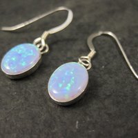 Southwestern Sterling Opal Earrings