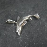 Dolphin Pendant 1980s Vintage Sterling Silver