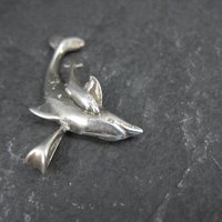 Dolphin Pendant 1980s Vintage Sterling Silver