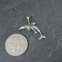 Dolphin Pendant 1980s Vintage Sterling Silver