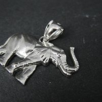 Estate Sterling Silver Elephant Pendant Laser Cut