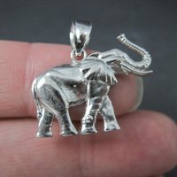 Estate Sterling Silver Elephant Pendant Laser Cut