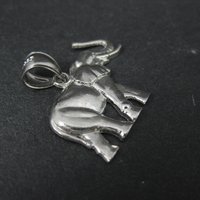 Estate Sterling Silver Elephant Pendant Laser Cut