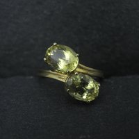 Vermeil Sterling Yellow Tourmaline Ring Size 6