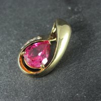 Vermeil Sterling Synthetic Ruby Pendant