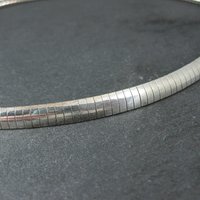 Sterling Silver 6mm Omega Chain Necklace 16" Vintage Italian