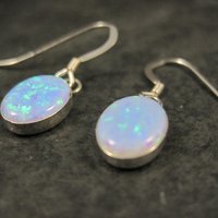 Southwestern Sterling Opal Earrings
