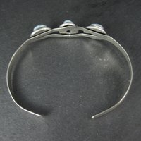 Sterling Silver Larimar Cuff Bracelet 8.25" Large Wrist