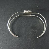 Dainty Southwestern Sterling Silver Coral Sweater Cuff Bracelet 6 Inches