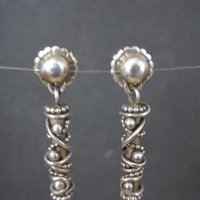 Southwestern Sterling Silver Twisted Wire Earrings Mod Contemporary