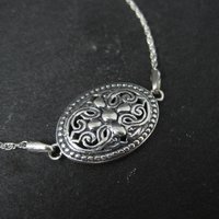 Estate Sterling Silver Filigree Medallion Bracelet