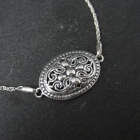 Estate Sterling Silver Filigree Medallion Bracelet