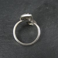 Vintage Sterling Silver Marcasite 2 Heart Ring Size 7