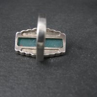 Vintage Sterling Silver Chrysoprase and Marcasite Ring Size 6