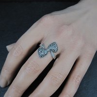 Vintage Sterling Silver Marcasite 2 Heart Ring Size 7