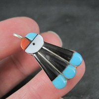 Southwestern Sterling Inlaid Sunface Pendant Sterling Silver