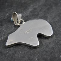 Southwestern Sterling Inlaid Bear Pendant