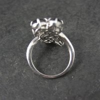Black Cats Eye Sillimanite Ring Size 5 Sterling Silver Estate Jewelry