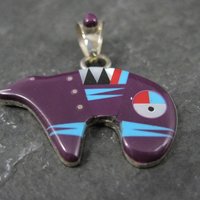 Southwestern Inlaid Bear Pendant