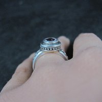Estate Sterling Amethyst Ring Size 4.5