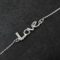 Sterling Silver Love Bracelet Dainty 7-8 Inches Estate Jewelry