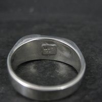 Mens Navajo Inlay Ring Size 12 Sterling Silver Elgin Hoskey