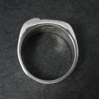 Mens Navajo Inlay Ring Size 12 Sterling Silver Elgin Hoskey
