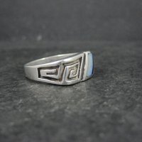 Mens Navajo Inlay Ring Size 12 Sterling Silver Elgin Hoskey