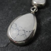 Long Mexican Sterling Howlite Pendant Vintage