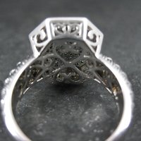 Estate Blue Diamond Ring Size 6 Sterling Silver .35 Carat Cocktail Ring