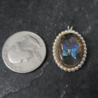 Vintage Foil Butterfly Pendant