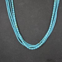 4 Strand Turquoise Necklace Southwestern Sterling Silver