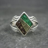 Vintage Sterling Inlay Ring Size 7 Carolyn Pollack Relios