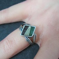 Vintage Sterling Inlay Ring Size 7 Carolyn Pollack Relios